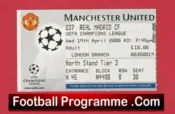 Manchester United v Real Madrid 2000 – Match Ticket