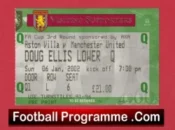 Aston Villa v Manchester United 2002 – FA Cup Football Ticket