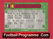 Aston Villa v Manchester United 2002 – FA Cup Football Ticket