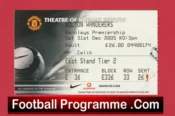 Manchester United v Bolton Wanderers 2005 – Match Ticket