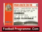 Wigan Athletic v Manchester United 2008 – Match Ticket