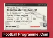 Derby County v Manchester United 2009 – FA Cup Match Ticket
