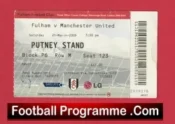 Fulham v Manchester United 2009 – Match Ticket