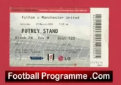 Fulham v Manchester United 2009 – Match Ticket