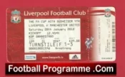 Liverpool v Manchester United 2012 – Match Ticket