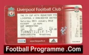 Liverpool v Manchester United 2012 – Match Ticket