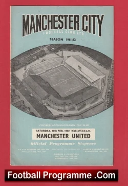 Manchester City v Manchester United 1962 - Man City v Man Utd
