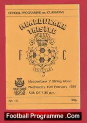 Meadowbank Thistle v East Stirlingshire 1986 – Scotland