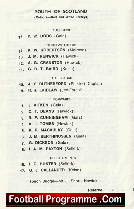 South Of Scotland Rugby v Anglo Scots 1980 - Harwick - Image 3