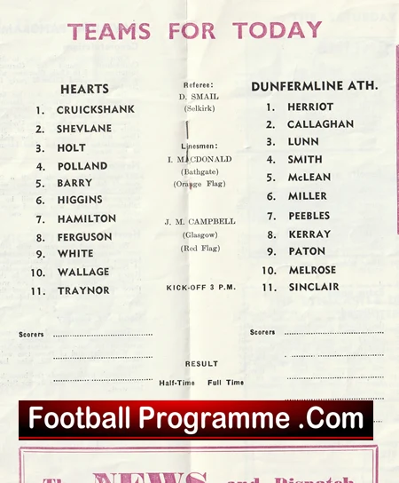 Heart Of Midlothian v Dunfermline Athletic 1964 - Scotland - Image 3