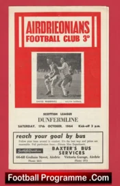 Airdrieonians Airdrie v Dunfermline Athletic 1964 – Scottish Programmes