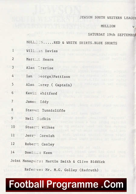 Mullion v Millbrook 1992 - South West League - Image 3