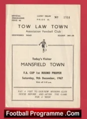Tow Law Town v Mansfield Town 1967 – FA Cup Signed