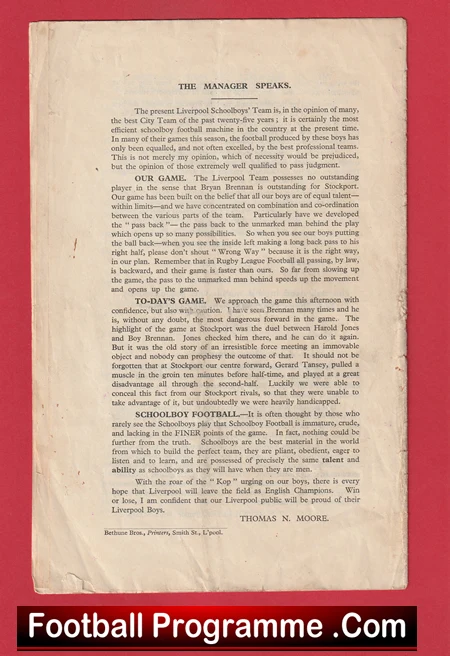 Stockport Schoolboys v Liverpool Schoolboys 1948 Trophy Cup Final - Image 4