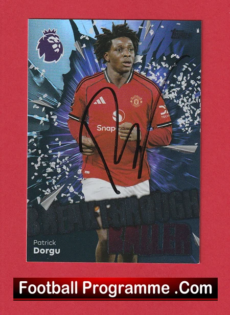 Manchester United Patrick Dorgu Autograph Signed Football Card Man Utd - Image 2