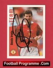 Manchester United Denis Irwin Autographed Signed Football Card Man Utd