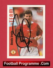 Manchester United Denis Irwin Autographed Signed Football Card Man Utd