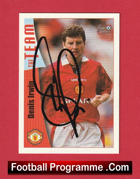 Manchester United Denis Irwin Autographed Signed Football Card Man Utd - Image 2