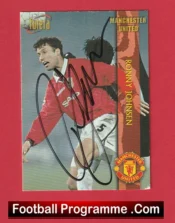 Manchester United Ronny Johnsen Autographed Signed Football Card Man Utd
