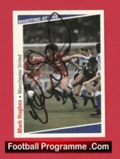 Manchester United Mark Hughes Autograph Signed Football Card Man Utd