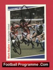 Manchester United Mark Hughes Autograph Signed Football Card Man Utd