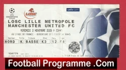 Lille OSC v Manchester United 2005 - Match Ticket France French