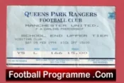 Queens Park Rangers v Manchester United 1994 – Football Ticket