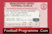 Manchester United v Bolton Wanderers 1995 – Football Ticket