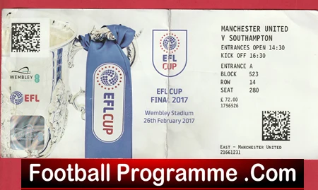 Manchester United v Southampton 2017 - Cup Final Match Ticket - Image 2