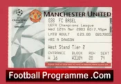 Manchester United v Basel 2003 – Football Ticket