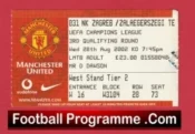 Manchester United v Croatia Zagreb 2002 – Match Ticket