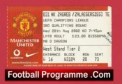 Manchester United v Croatia Zagreb 2002 – Match Ticket