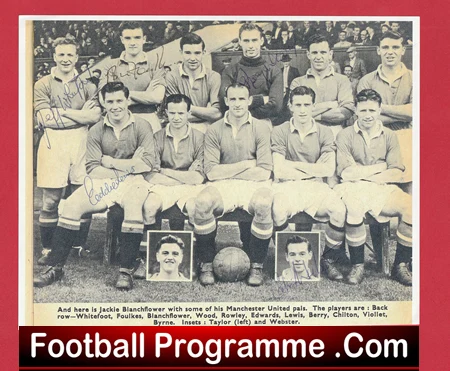 Manchester United Multi Autographed Signed Picture Man Utd 1954 - Image 2