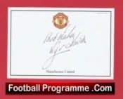 Manchester United Wyn Davies Autograph Signed Crested Card Man Utd