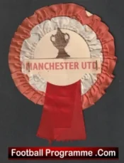 Manchester United Old Football Rosette 1960s Man Utd