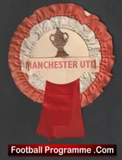 Manchester United Old Football Rosette 1960s Man Utd