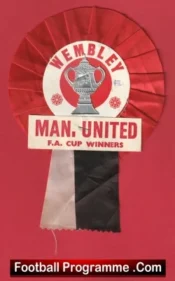 Manchester United Old Football Rosette 1970s Cup Final Winners Man Utd