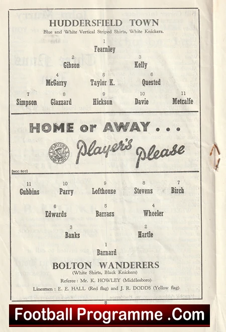Huddersfield Town v Bolton Wanderers 1956 - Image 3