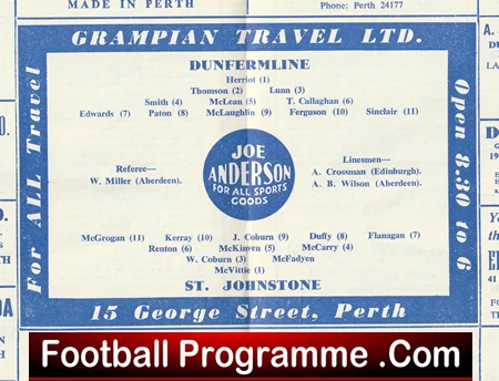 St Johnstone v Dunfermline 1964 - Alex Ferguson - Image 3