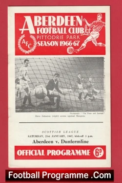 Aberdeen v Dunfermline Athletic 1967 - Alex Ferguson - football programme