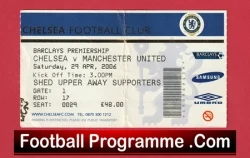 Chelsea v Manchester United 2006 - Match Ticket - football memorabilia