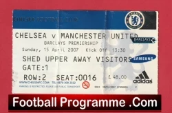 Chelsea v Manchester United 2007 - Football Ticket - football memorabilia