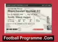Derby County v Manchester United 2009 – FA Cup Match Ticket