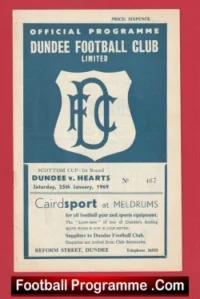 Dundee v Heart Of Midlothian Hearts 1969 – Scotland