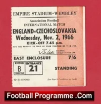 England v Czechoslovakia 1966 – Football Match Ticket