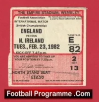 England v Northern Ireland 1982 – Match Ticket