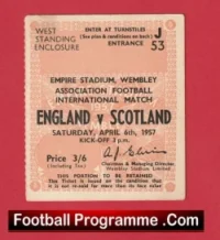 England v Scotland 1957 – Football Ticket – Duncan Edwards