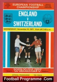 England v Switzerland 1971 – European Championship Euros