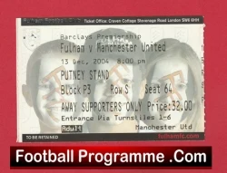 Fulham v Manchester United 2004 - Match Ticket - football memorabilia