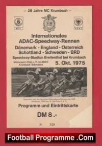 Germany Speedway Programme 1975 – German